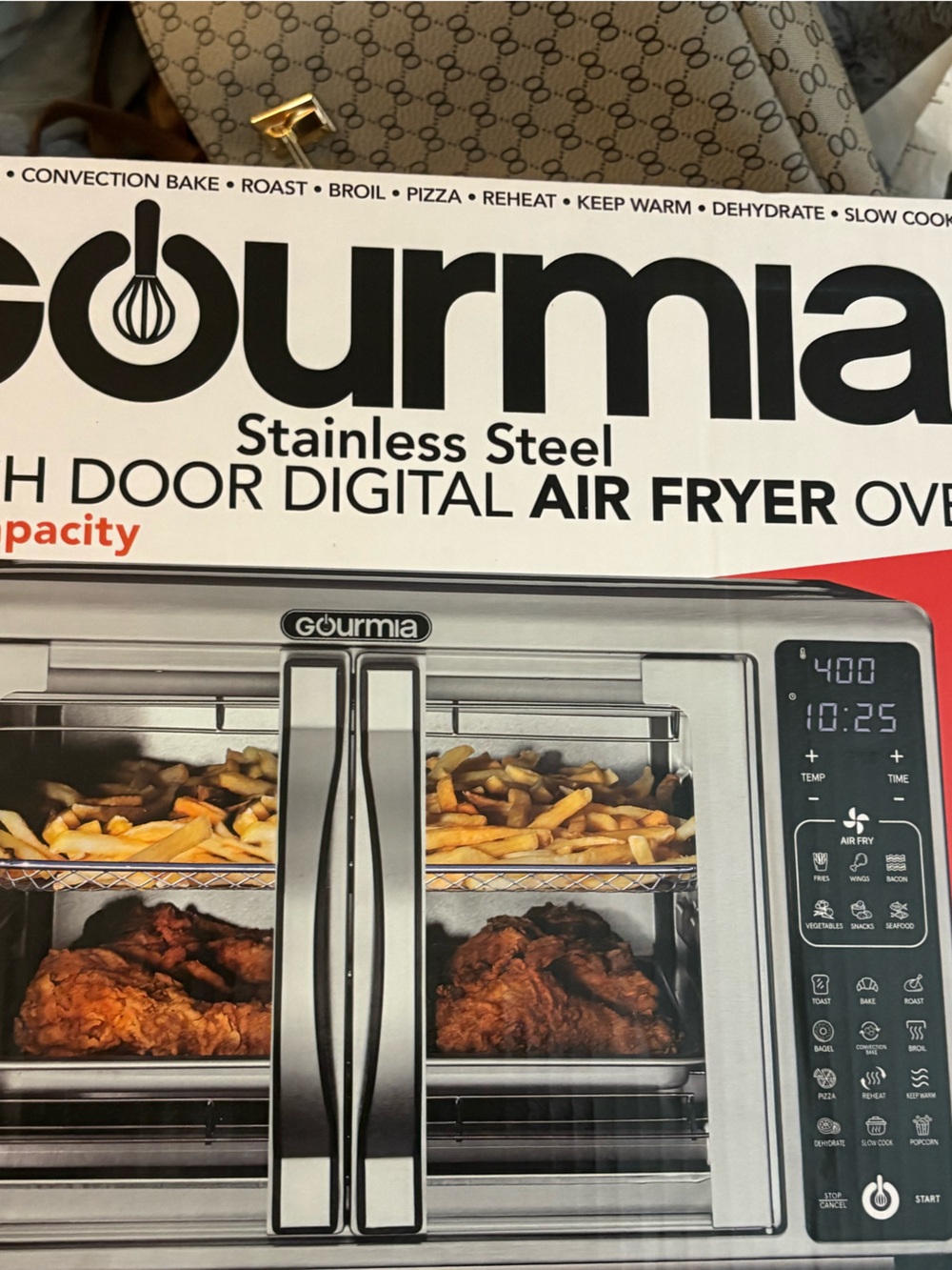 Gourmia Stainless Steel Double Door Digital Air Fryer Oven - Stainless Steel